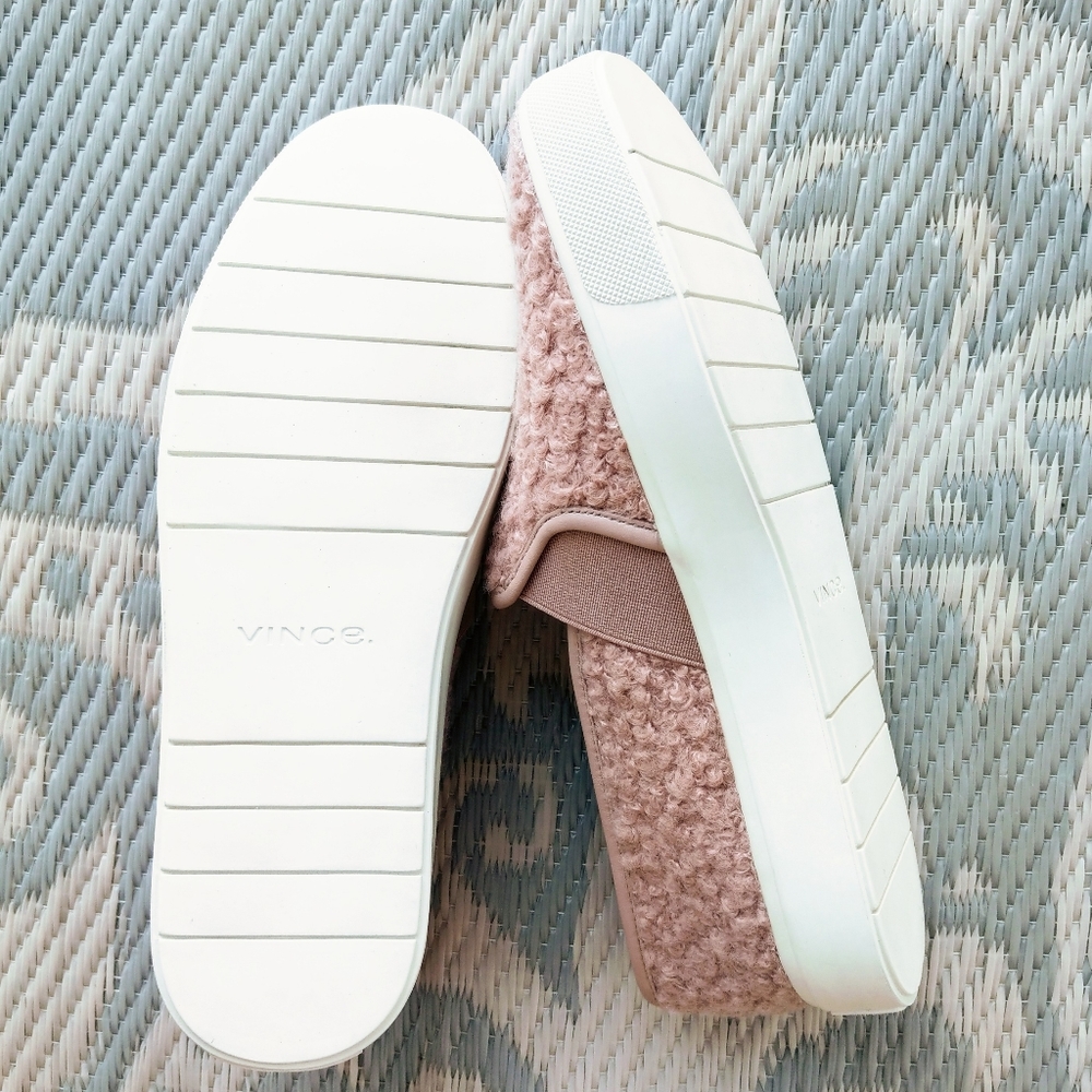 🍒NEW🍒 VINCE SHEARLING LEATHER SNEAKERS - Picture 7 of 10